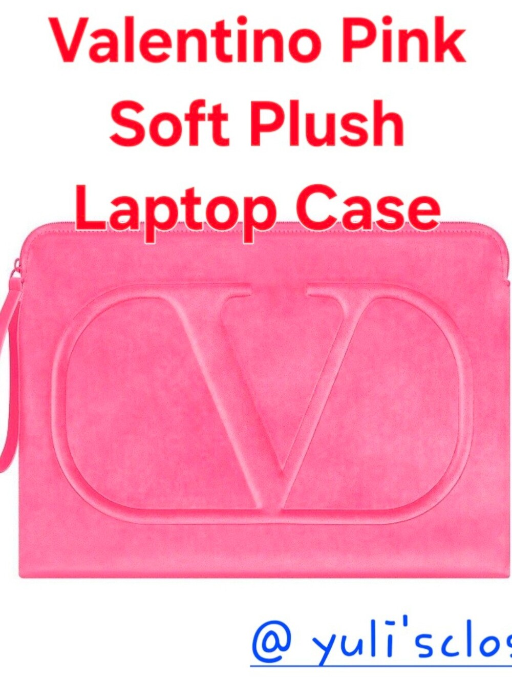 VALENTINO PINK SOFT PLUSH LAPTOP CASE. NEW STILL IN TISSUE WRAPPED.